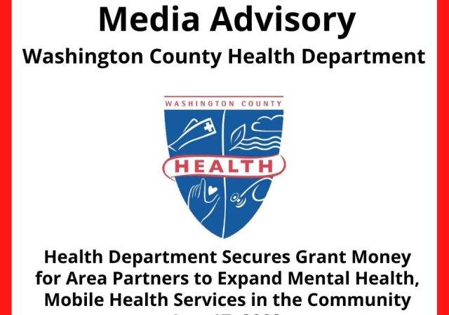 Media Advisory - Health Dept secures grant money for area partners to expand mental health, mobile health services in the community. Jan. 17, 2023. Health dept. logo. Full story in text on website.