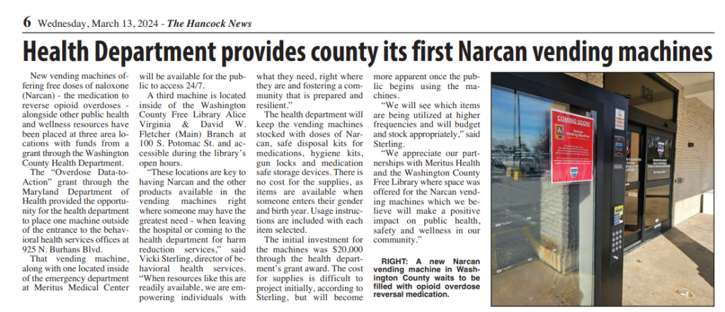 Image: Screenshot of press release printed in The Hancock News, edition March 13, 2024; full article available on newspaper's website with subscription