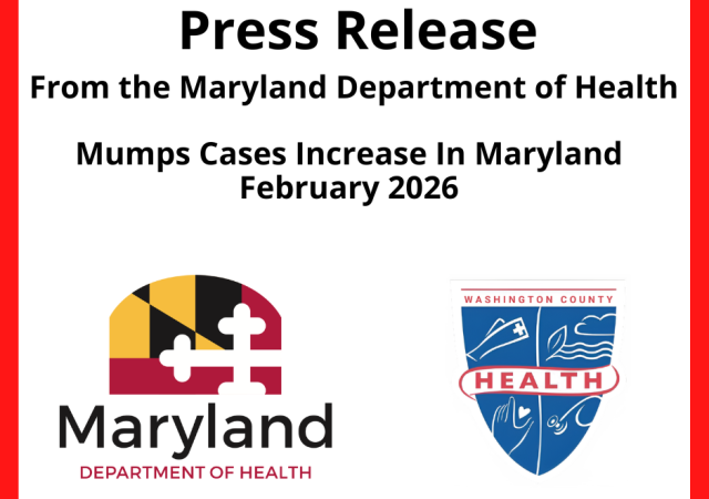Press Release From the Maryland Department of Health: Mumps Cases Increase in Maryland, February 2026.