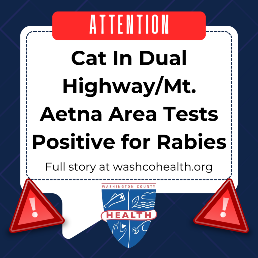 Cat in Dual Highway/Mt. Aetna Road Area Tests Positive For Rabies